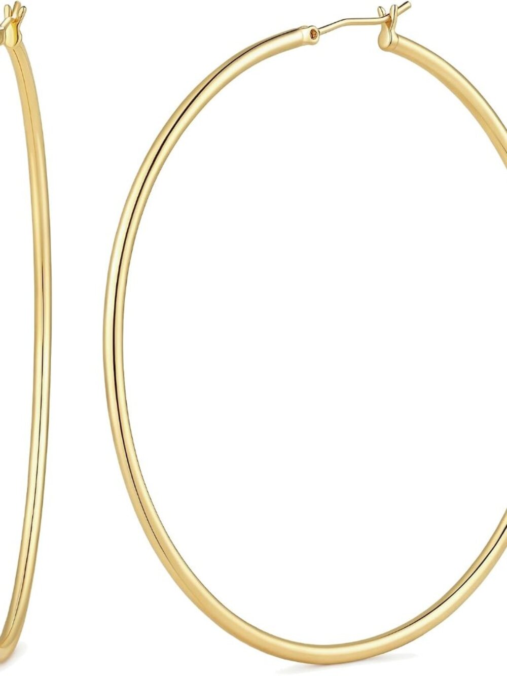 Timeless 14K Gold Huggie Hoop Earrings - Custom Sizes 20-70mm, Hypoallergenic